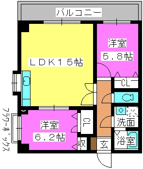 ジェネシス竹下 / 401号室 間取り