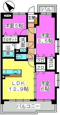 ドミール　シャトー / 401号室 間取り