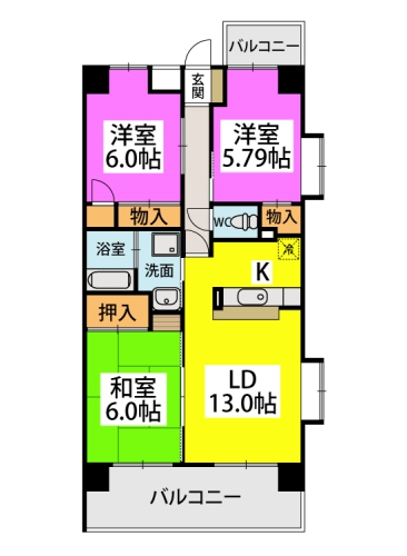 サン・ホーメスト大橋 / 403号室 間取り