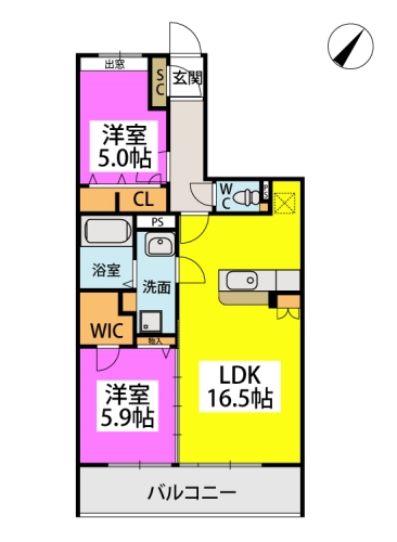 ミュー　リュクス / 306号室 間取り