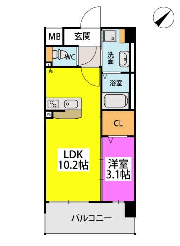 フルハウス高宮 / 107号室 間取り