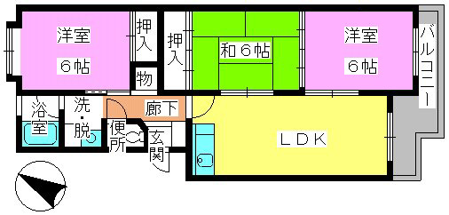 ボラブール西長住 / 402号室 間取り