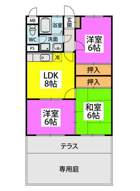 サンシャイン和白 / 102号室 間取り