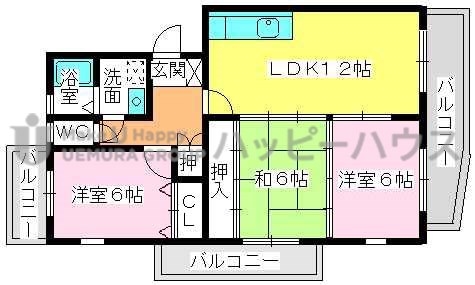 リバーサイド香椎 / 307号室 間取り