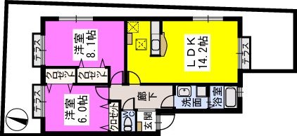 メロディハイツ新宮 / 102号室 間取り