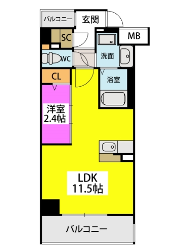 Nudgeone.香椎駅前 / 305号室 間取り