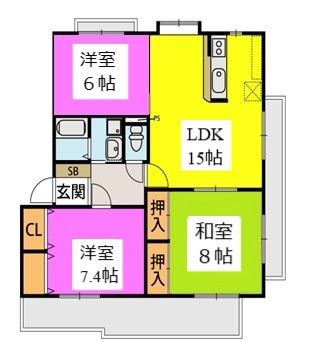 第2エスポワール森 / 301号室 間取り