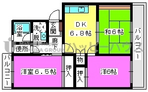 アーバンハイツ渡辺 / 406号室 間取り