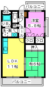 レジデンス渡邊Ⅲ / 401号室 間取り