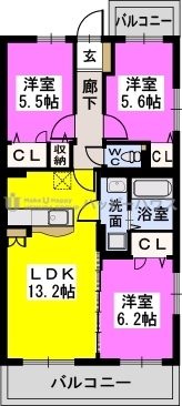 グランツ / 205号室 間取り