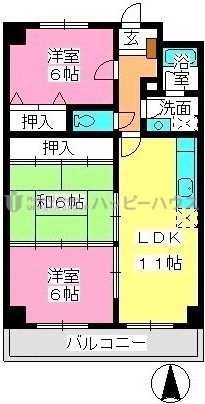 サンリバー博多南 / 301号室 間取り