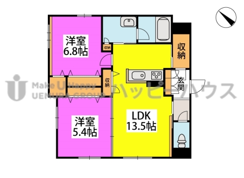 S-room曰佐 / 西館101号室 間取り