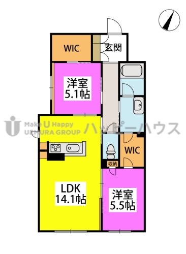 S-room曰佐 / 西館103号室 間取り