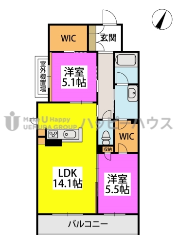 S-room曰佐 / 西館203号室 間取り