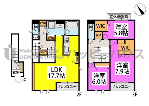 S-room曰佐 / 東館201号室 間取り