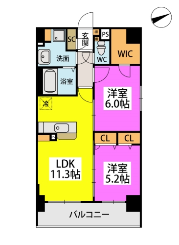 イーストガーデン久留米 / 403号室 間取り