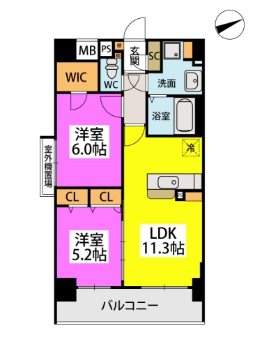 イーストガーデン久留米 / 702号室 間取り