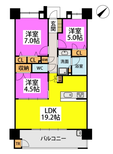 パーク・サンリヤン花畑 / 1502号室 間取り