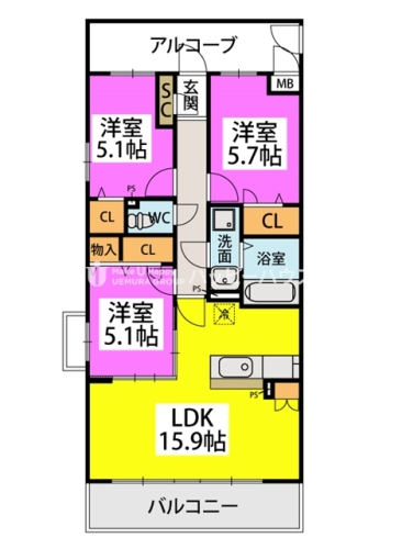 ※カロ・マデーラ / 403号室 間取り