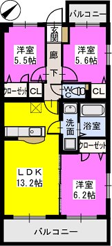 カサグランデ / 2-203号室 間取り