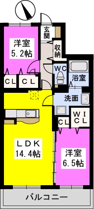 ポルタ　フォルトゥーナ / 203号室 間取り