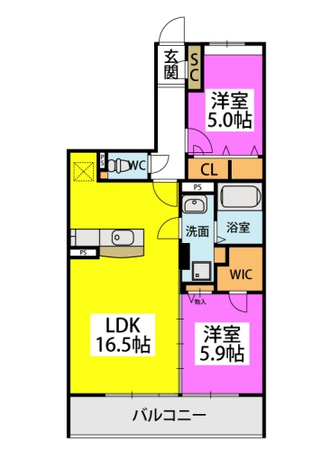 (仮称)プレアL河東 / A-303号室 間取り