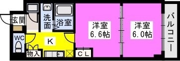ユニティ美野島 / 205号室 間取り