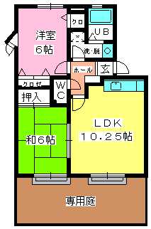 クラージュ城南 / 103号室 間取り