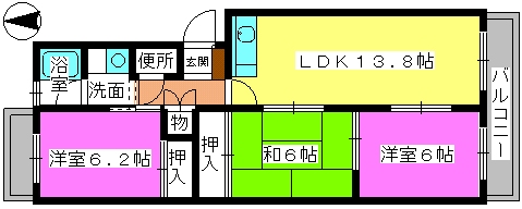 サンハイツやひろ / 202号室 間取り