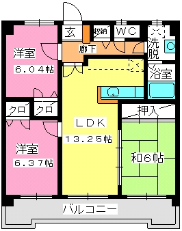 エル　ソレイユ友泉 / 202号室 間取り