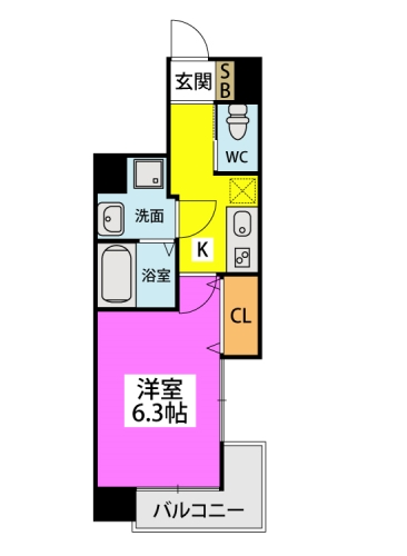 クロスステージ大濠公園 / 801号室 間取り