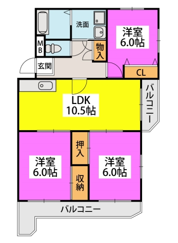 ルミナス城南 / 205号室 間取り